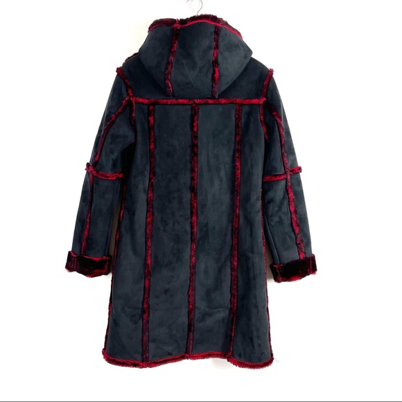 INS Dark Charcoal Faux Suede Boho Coat - Picture 5 of 11